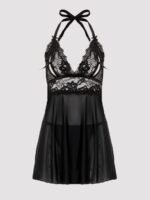 Lovehoney Plus Size Peek-a-Boo Black Lace Babydoll Set - Image 7