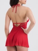 Lovehoney Peek-a-Boo Red Lace Babydoll Set - Image 5