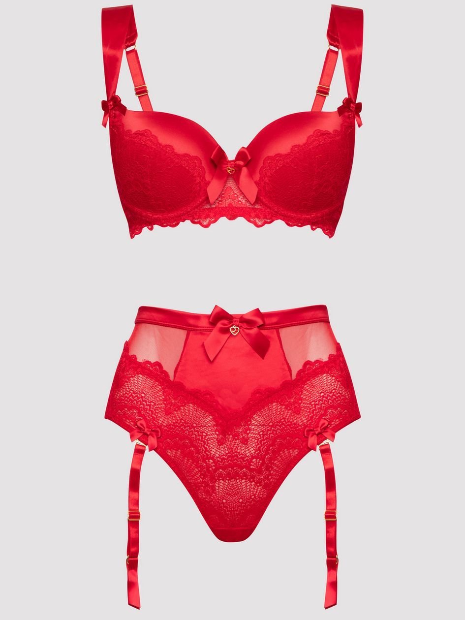 a47277g84745.jpg Lovehoney Plus Size Moonlight Desire Red Satin Bra Set - Image 1
