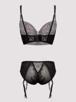 Lovehoney Parisienne Charm Black Lace Crotchless Bra Set
