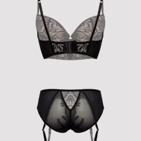Lovehoney Plus Size Parisienne Charm Black Lace Crotchless Bra Set