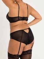 Lovehoney Plus Size Parisienne Charm Black Lace Crotchless Bra Set - Image 5