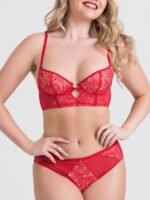 Lovehoney Parisienne Charm Red Lace Crotchless Bra Set - Image 5