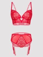 Lovehoney Parisienne Charm Red Lace Crotchless Bra Set - Image 8
