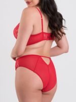 Lovehoney Plus Size Parisienne Charm Red Lace Crotchless Bra Set - Image 6