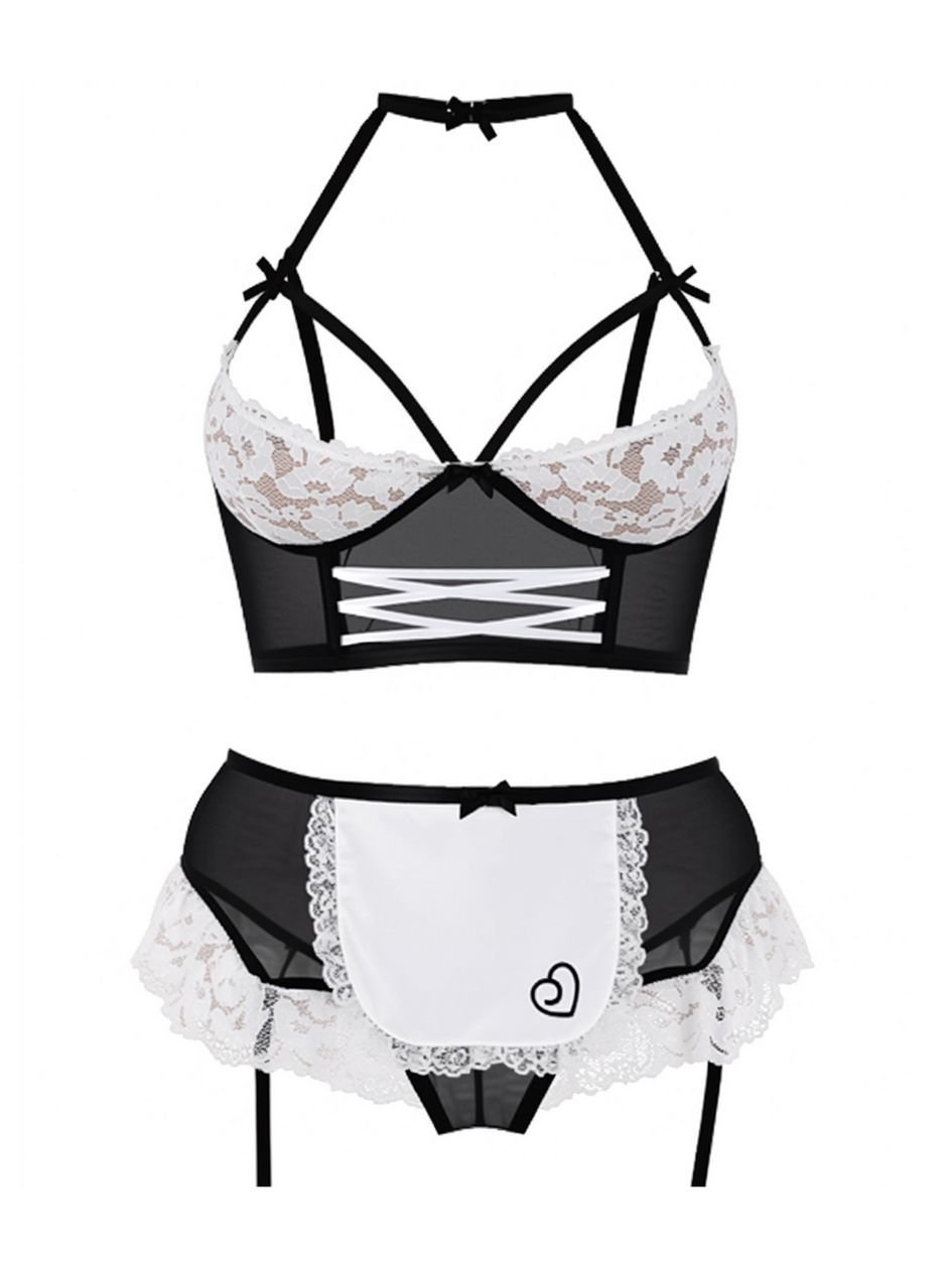 a47893g85606.jpg Lovehoney Fantasy Plus Size Frisky Maid Half Cup Crotchless Costume - Image 1
