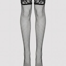 Lovehoney Black Fishnet Lace Top Hold-Ups