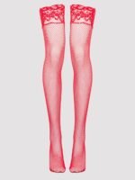 Lovehoney Red Fishnet Lace Top Hold-Ups