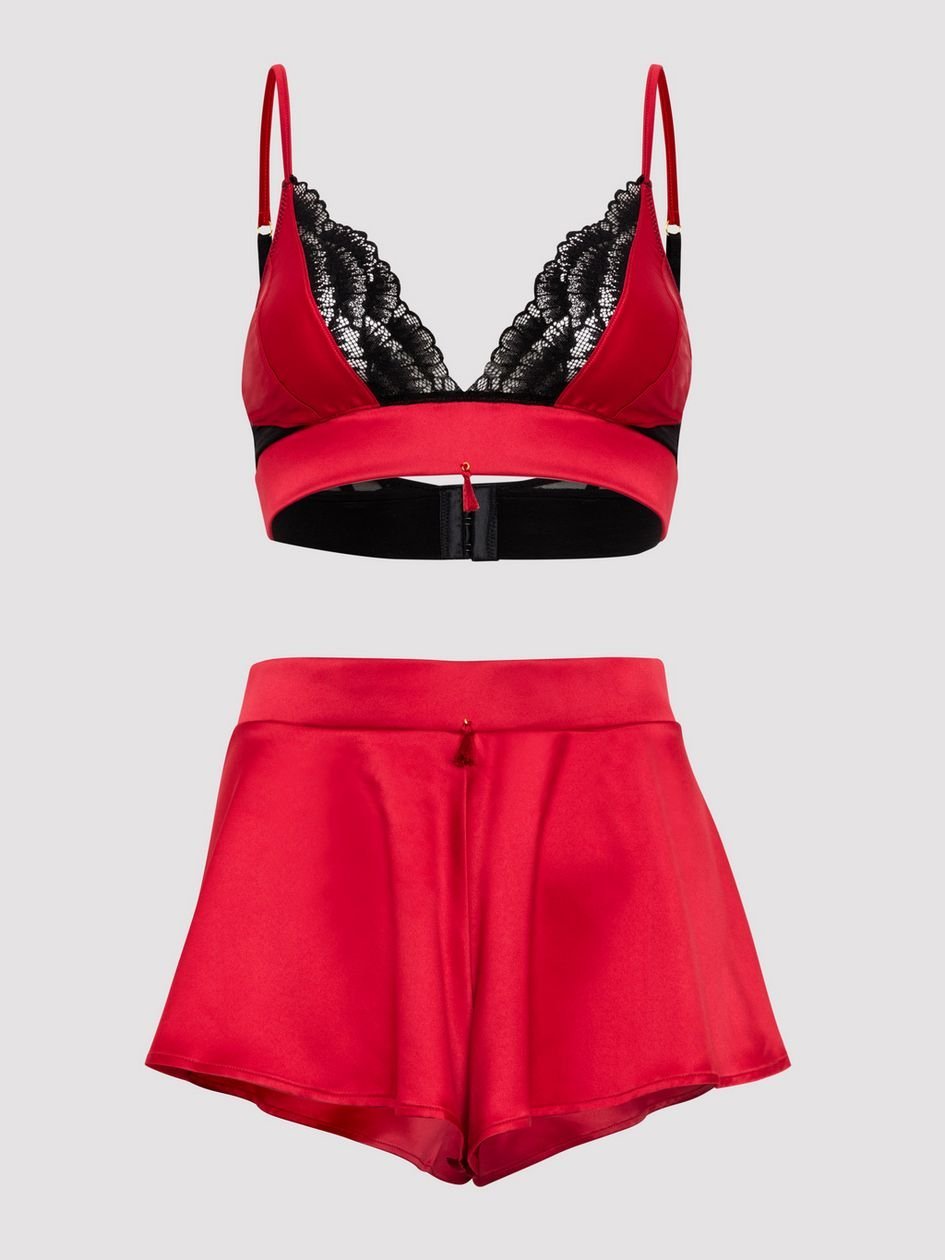 a48188g85928.jpg Lovehoney Plus Size Empress Red Satin Bra and Shorts Set - Image 1