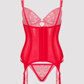 Lovehoney Plus Size Parisienne Charm Red Lace Basque Set