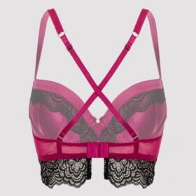 Lovehoney Plus Size Satin Romance Purple Push-up Bra