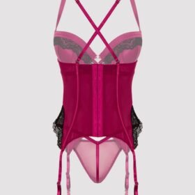 Lovehoney Plus Size Satin Romance Purple Basque Set