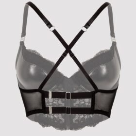 Lovehoney Fierce Wet Look and Lace Zip-Up Bra