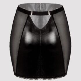 Lovehoney Fierce Wet Look and Lace Zip-Up Skirt