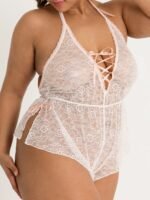 Lovehoney Plus Size Flirty Lace Ivory Teddy - Image 2