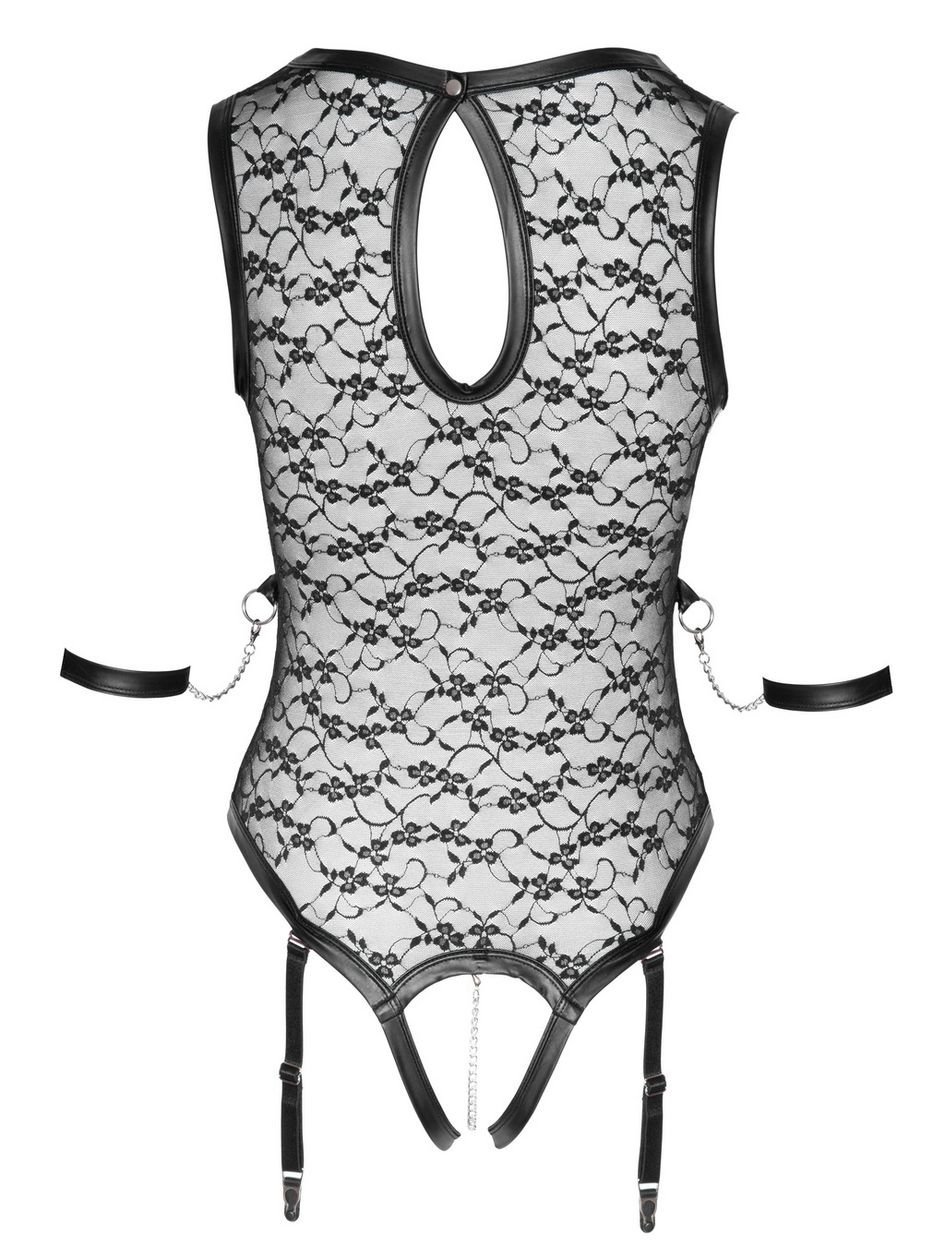 a49505g87526.jpg Cottelli Black Lace Crotchless Restraint Body - Image 1