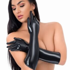 Latex Fetishwear Black Full Length Gloves